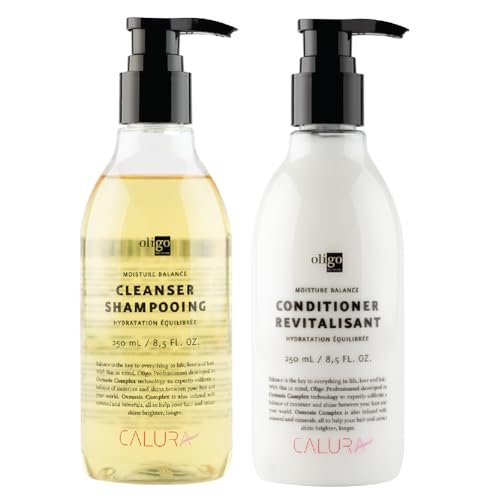Oligo Professionnel Calura Moisture Balance Shampoo & Conditioner Set – Sulfate-Free, Vegan, Paraben-Free, Color-Safe Hydrating Duo for Dry Hair (8.5 oz Each) Avelisse