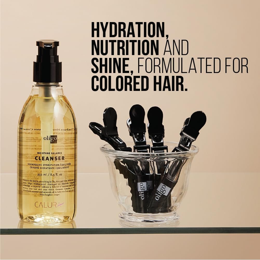 Oligo Professionnel Calura Moisture Balance Shampoo & Conditioner Set – Sulfate-Free, Vegan, Paraben-Free, Color-Safe Hydrating Duo for Dry Hair (8.5 oz Each) Avelisse
