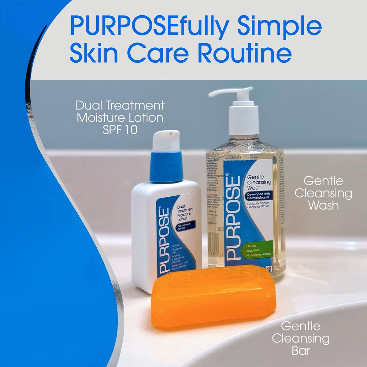 Purpose Gentle Cleansing Bar – Dermatologist-Developed, Hypoallergenic, Sulfate-Free, for Sensitive & Dry Skin, 6 oz (Pack of 4) Avelisse