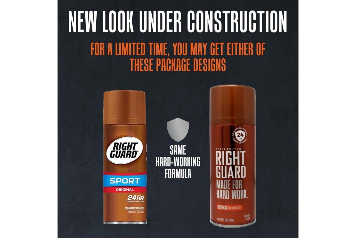 Right Guard Deodorant Spray Original - Hard Working Protection - 8.5 oz (Pack of 4) Avelisse