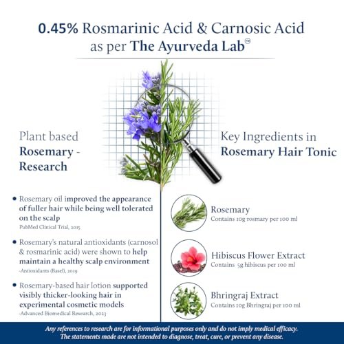 Blue Nectar Hair Growth Serum with Rosemary Oil - Ayurvedic Hair Tonic Spray (8 Herbs, 3.38 Fl Oz) - görsel 8