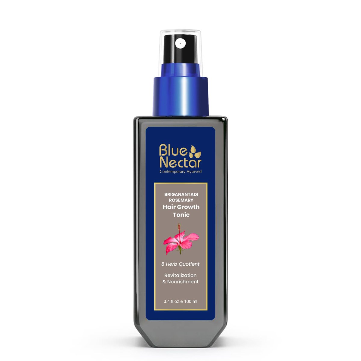 Blue Nectar Hair Growth Serum with Rosemary Oil - Ayurvedic Hair Tonic Spray (8 Herbs, 3.38 Fl Oz) - görsel 1