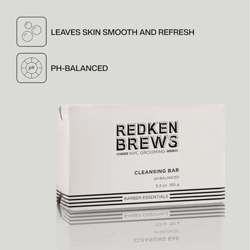 Redken Brews Men's Cleanse Bar - Multi-Purpose Bar Soap for Face and Body, Moisturizing & Deodorizing, Clean Fresh Scent, 5.3 oz - görsel 8