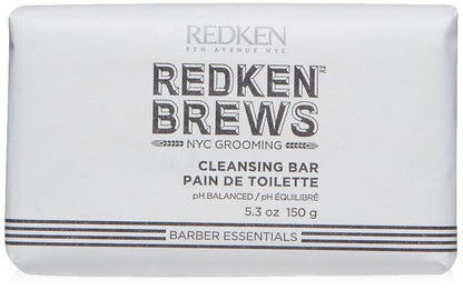 Redken Brews Men's Cleanse Bar - Multi-Purpose Bar Soap for Face and Body, Moisturizing & Deodorizing, Clean Fresh Scent, 5.3 oz