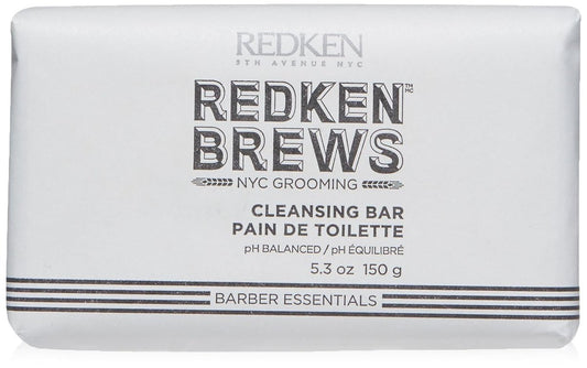 Redken Brews Men's Cleanse Bar - Multi-Purpose Bar Soap for Face and Body, Moisturizing & Deodorizing, Clean Fresh Scent, 5.3 oz