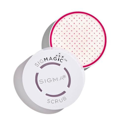 Sigma Beauty Portable 2-in-1 SigMagic Scrub – Solid Silicone Makeup Brush Cleaner, Professional Grade, Pink (1 Count)