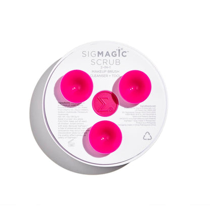 Sigma Beauty Portable 2-in-1 SigMagic Scrub – Solid Silicone Makeup Brush Cleaner, Professional Grade, Pink (1 Count)