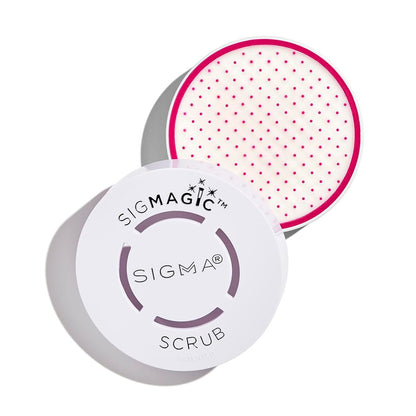 Sigma Beauty Portable 2-in-1 SigMagic Scrub – Solid Silicone Makeup Brush Cleaner, Professional Grade, Pink (1 Count)