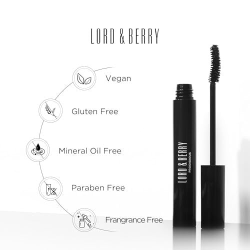 Lord & Berry Prodigious Mascara – Curling & Volumizing, Smudge-Free, Nourishing with Diamond Powder, False Lash Effect, 0.33 fl oz - görsel 6