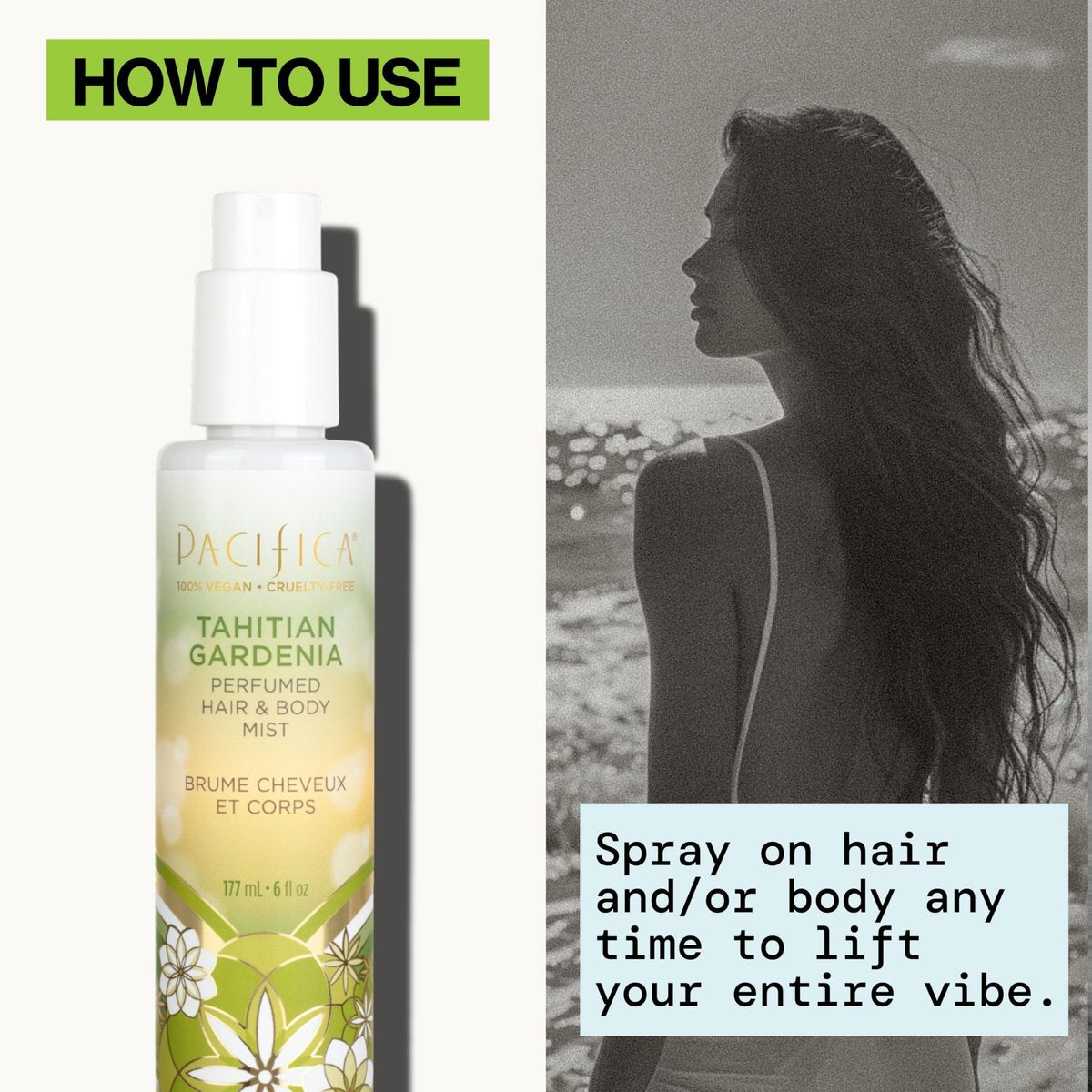 Pacifica Tahitian Gardenia Perfumed Hair & Body Mist - Alcohol-Free, Vegan & Cruelty-Free, 6 Fl Oz Avelisse
