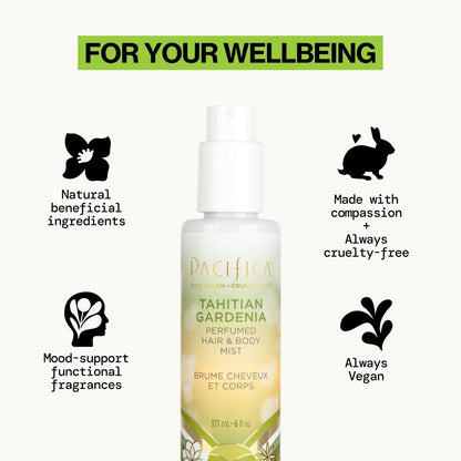 Pacifica Tahitian Gardenia Perfumed Hair & Body Mist - Alcohol-Free, Vegan & Cruelty-Free, 6 Fl Oz Avelisse