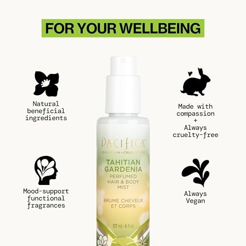 Pacifica Tahitian Gardenia Perfumed Hair & Body Mist - Alcohol-Free, Vegan & Cruelty-Free, 6 Fl Oz Avelisse