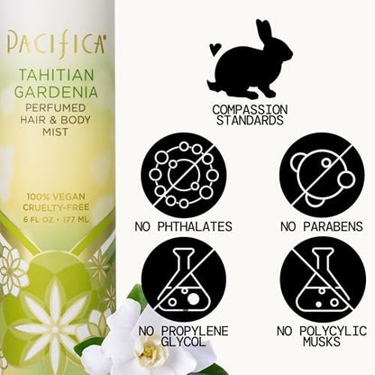Pacifica Tahitian Gardenia Perfumed Hair & Body Mist - Alcohol-Free, Vegan & Cruelty-Free, 6 Fl Oz Avelisse