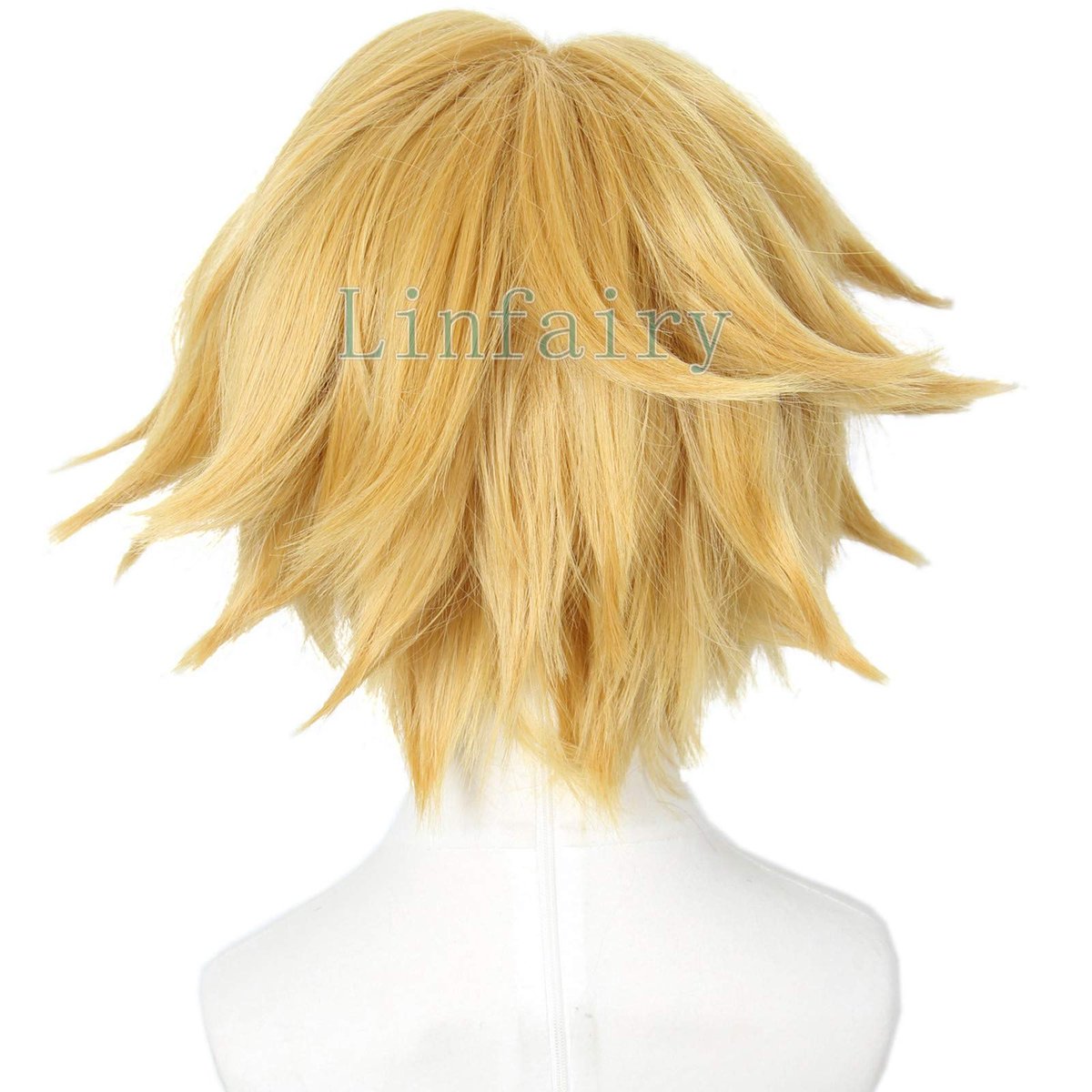 Linfairy Short Blonde Cosplay Wig - Halloween Costume Cat Wig for Men Avelisse