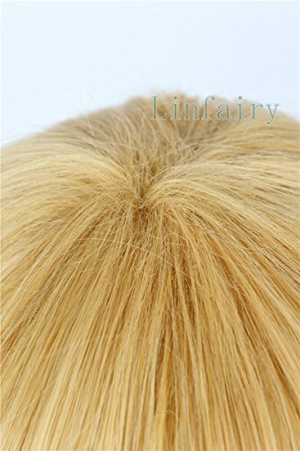 Linfairy Short Blonde Cosplay Wig - Halloween Costume Cat Wig for Men Avelisse