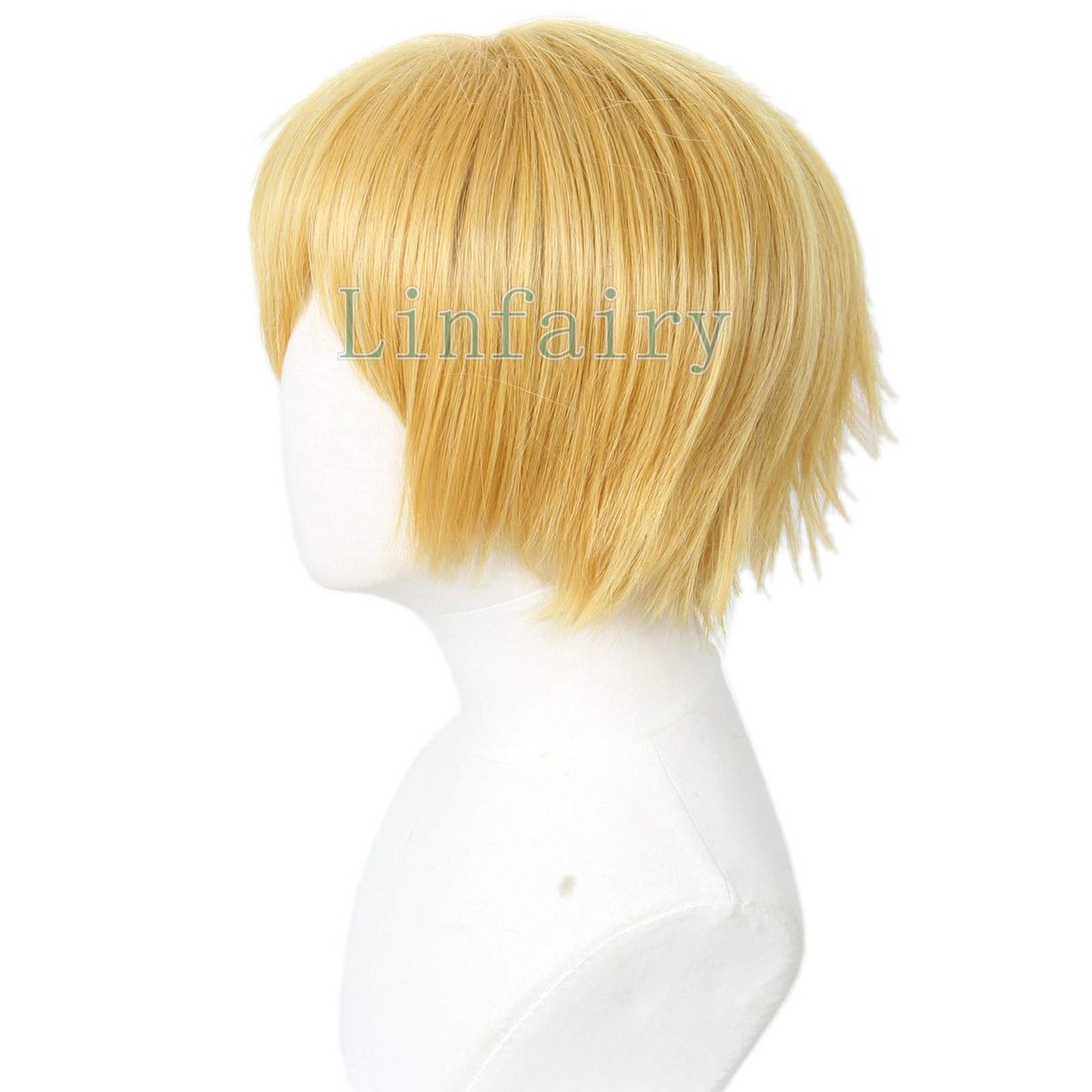 Linfairy Short Blonde Cosplay Wig - Halloween Costume Cat Wig for Men Avelisse