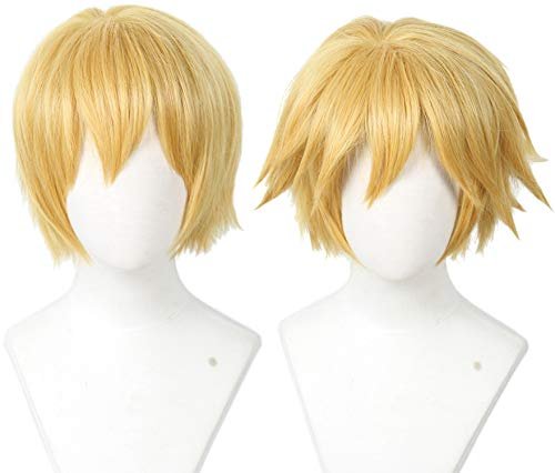 Linfairy Short Blonde Cosplay Wig - Halloween Costume Cat Wig for Men Avelisse
