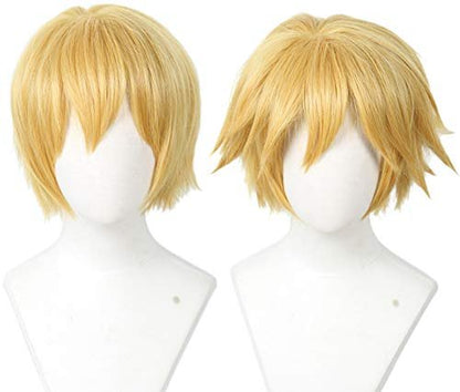Linfairy Short Blonde Cosplay Wig - Halloween Costume Cat Wig for Men Avelisse