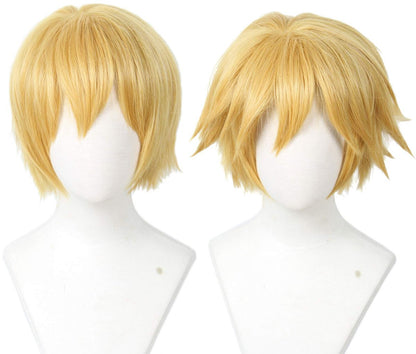 Linfairy Short Blonde Cosplay Wig - Halloween Costume Cat Wig for Men Avelisse