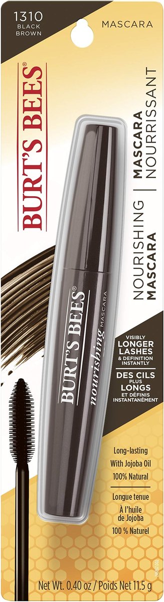Burt's Bees 100% Natural Nourishing Mascara, Black Brown - 0.4 Ounce (Pack of 2) Avelisse