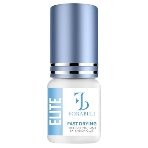 Forabeli Elite Eyelash Extension Glue - Professional Black Lash Adhesive, Ultra-Fast Dry 0.5-1 Second, 7-Week Retention, 5ml Avelisse