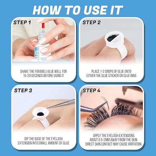 Forabeli Elite Eyelash Extension Glue - Professional Black Lash Adhesive, Ultra-Fast Dry 0.5-1 Second, 7-Week Retention, 5ml Avelisse