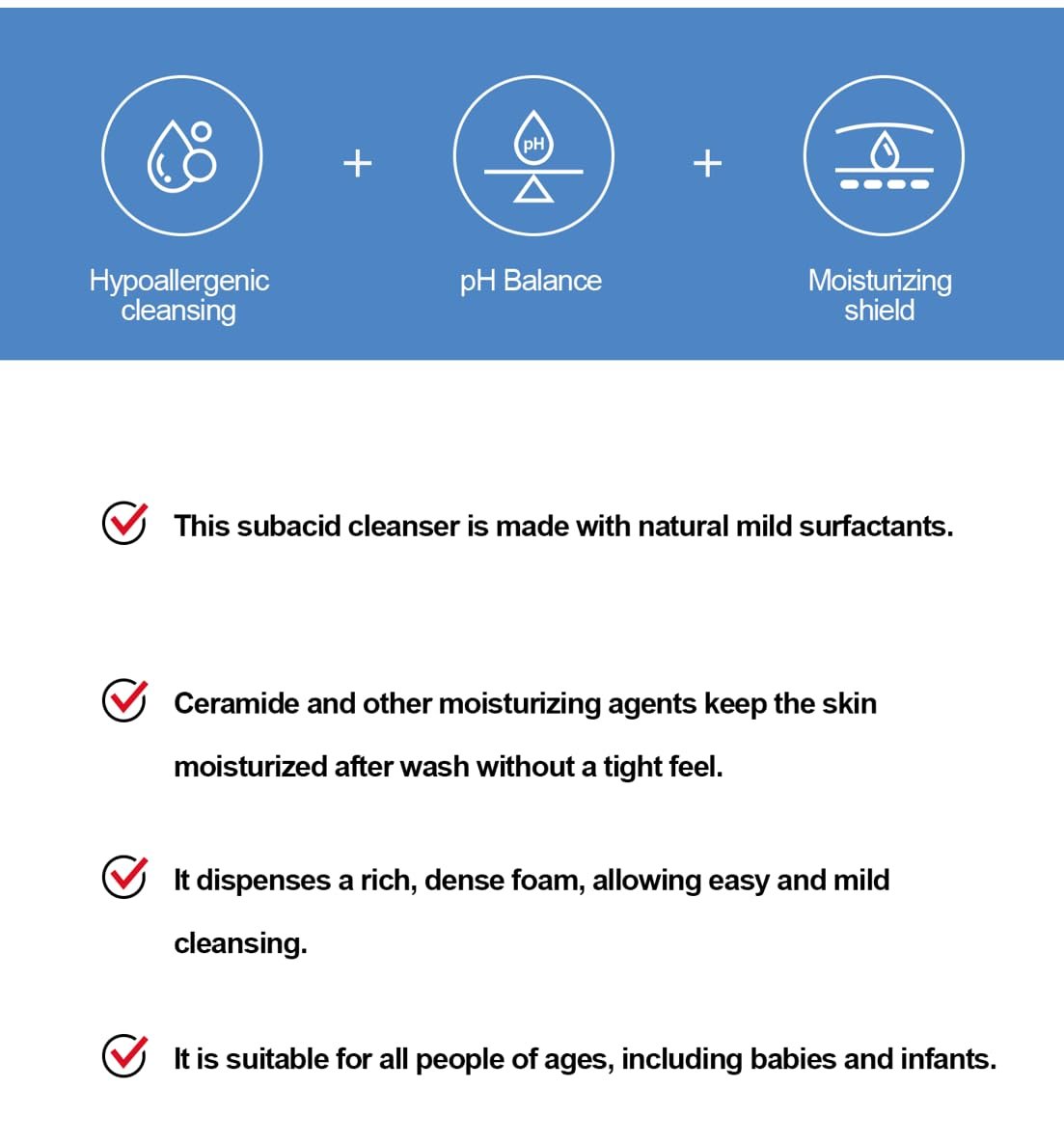 ZEROID Foaming Cleanser - Gentle Face Wash for Sensitive & Dry Skin, Moisturizing Facial Cleanser, Dermatologist Tested, Korean Skin Care, 8.1 fl oz Avelisse