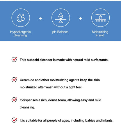 ZEROID Foaming Cleanser - Gentle Face Wash for Sensitive & Dry Skin, Moisturizing Facial Cleanser, Dermatologist Tested, Korean Skin Care, 8.1 fl oz Avelisse