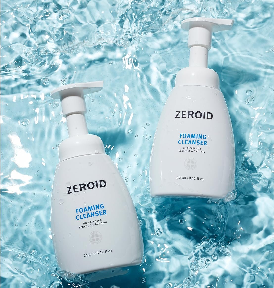 ZEROID Foaming Cleanser - Gentle Face Wash for Sensitive & Dry Skin, Moisturizing Facial Cleanser, Dermatologist Tested, Korean Skin Care, 8.1 fl oz Avelisse