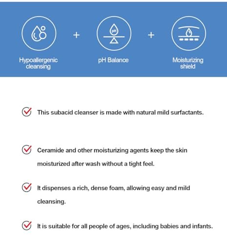 ZEROID Foaming Cleanser - Gentle Face Wash for Sensitive & Dry Skin, Moisturizing Facial Cleanser, Dermatologist Tested, Korean Skin Care, 8.1 fl oz Avelisse