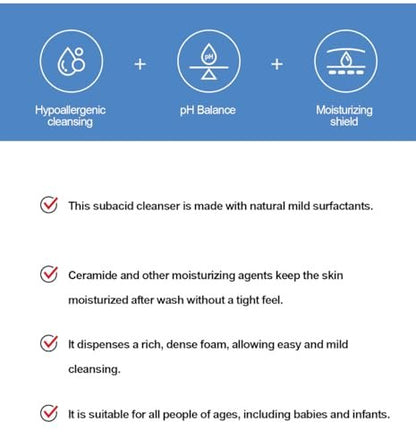ZEROID Foaming Cleanser - Gentle Face Wash for Sensitive & Dry Skin, Moisturizing Facial Cleanser, Dermatologist Tested, Korean Skin Care, 8.1 fl oz Avelisse