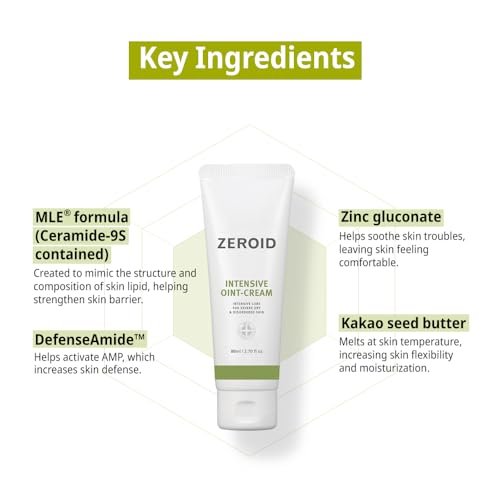 ZEROID Intensive Oint-Cream – Face Moisturizer for Extremely Dry, Sensitive & Disordered Skin – Soothing & Moisturizing Face Lotion – 2.7 fl oz (80ml) Avelisse