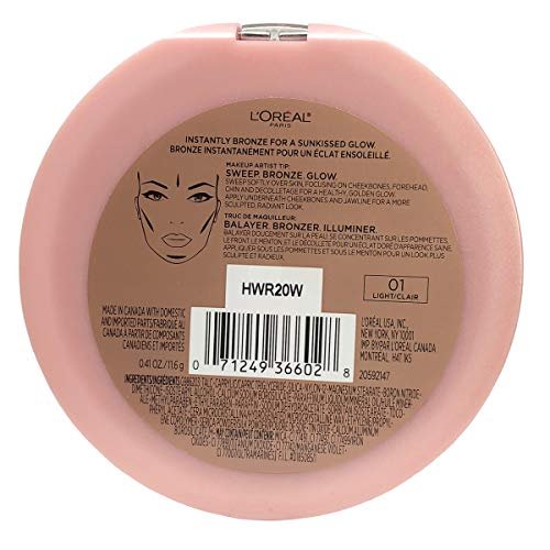 L'Oreal Paris True Match Lumi Bronze It Bronzer for Face and Body - Light Shade, 0.41 Fl Oz Avelisse