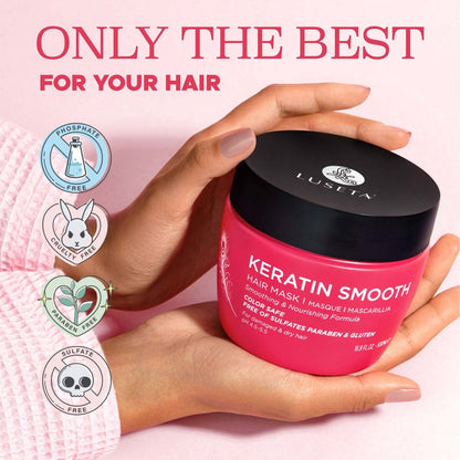Luseta Keratin Smooth Hair Mask – Hydrating & Nourishing Treatment for Dry, Damaged Hair (16.9 oz)