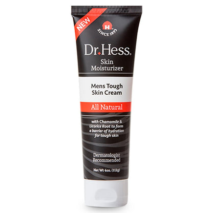 Dr Hess Men's Moisturizer - All Natural Tough Skin Cream with Lanolin, Beeswax, Licorice Root & Chamomile, Hand & Body Lotion for Dry, Damaged Skin, Paraben, Sulfate, BPA & Phthalate Free, 4oz