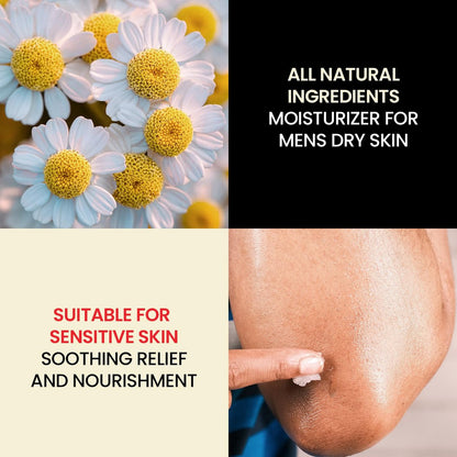 Dr Hess Men's Moisturizer - All Natural Tough Skin Cream with Lanolin, Beeswax, Licorice Root & Chamomile, Hand & Body Lotion for Dry, Damaged Skin, Paraben, Sulfate, BPA & Phthalate Free, 4oz