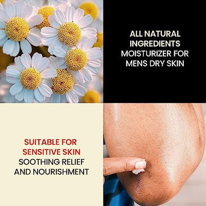 Dr Hess Men's Moisturizer - All Natural Tough Skin Cream with Lanolin, Beeswax, Licorice Root & Chamomile, Hand & Body Lotion for Dry, Damaged Skin, Paraben, Sulfate, BPA & Phthalate Free, 4oz