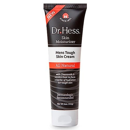 Dr Hess Men's Moisturizer - All Natural Tough Skin Cream with Lanolin, Beeswax, Licorice Root & Chamomile, Hand & Body Lotion for Dry, Damaged Skin, Paraben, Sulfate, BPA & Phthalate Free, 4oz