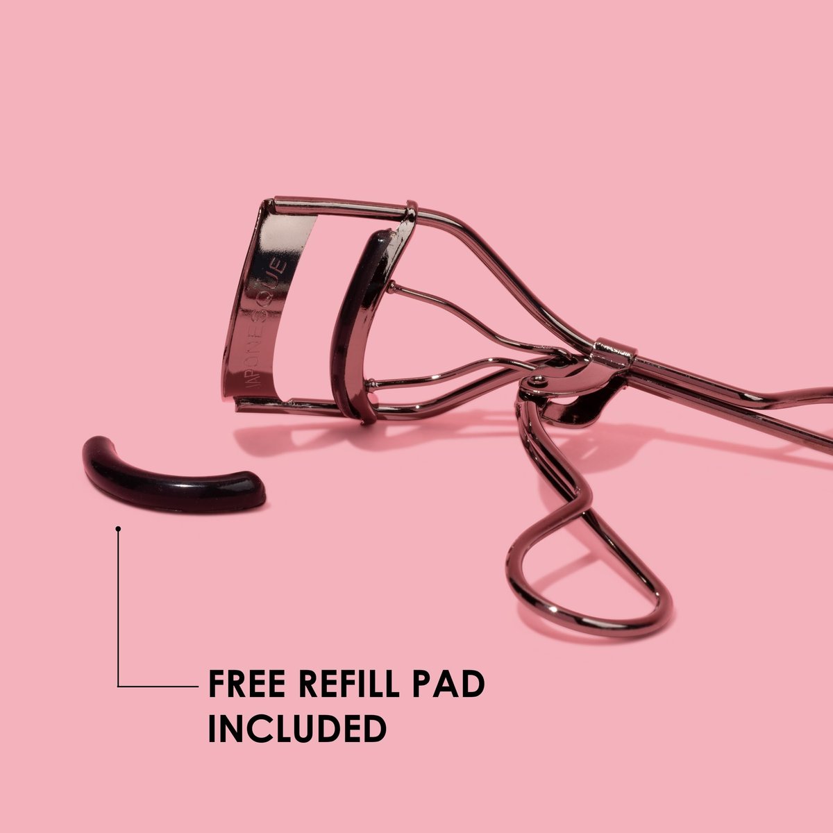 JAPONESQUE Extreme Lash Curler – Scissor Comfort Handle, Deep Curl, 8-Hour Hold, High Arch Design, Gunmetal (Includes 1 Refill Pad) - görsel 9