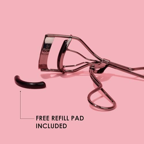 JAPONESQUE Extreme Lash Curler – Scissor Comfort Handle, Deep Curl, 8-Hour Hold, High Arch Design, Gunmetal (Includes 1 Refill Pad) - görsel 10