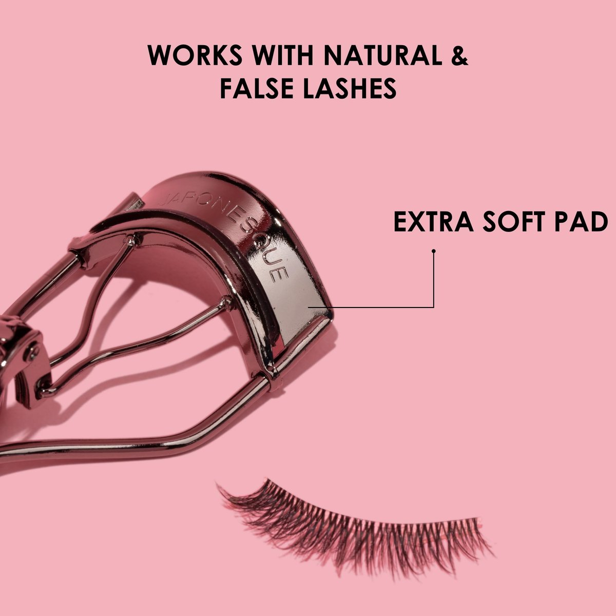 JAPONESQUE Extreme Lash Curler – Scissor Comfort Handle, Deep Curl, 8-Hour Hold, High Arch Design, Gunmetal (Includes 1 Refill Pad) - görsel 11