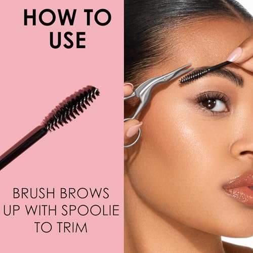 JAPONESQUE Brow Scissors and Spoolie - Stainless Steel Precision Grooming Scissors for Eyebrow Trimming and Shaping Avelisse
