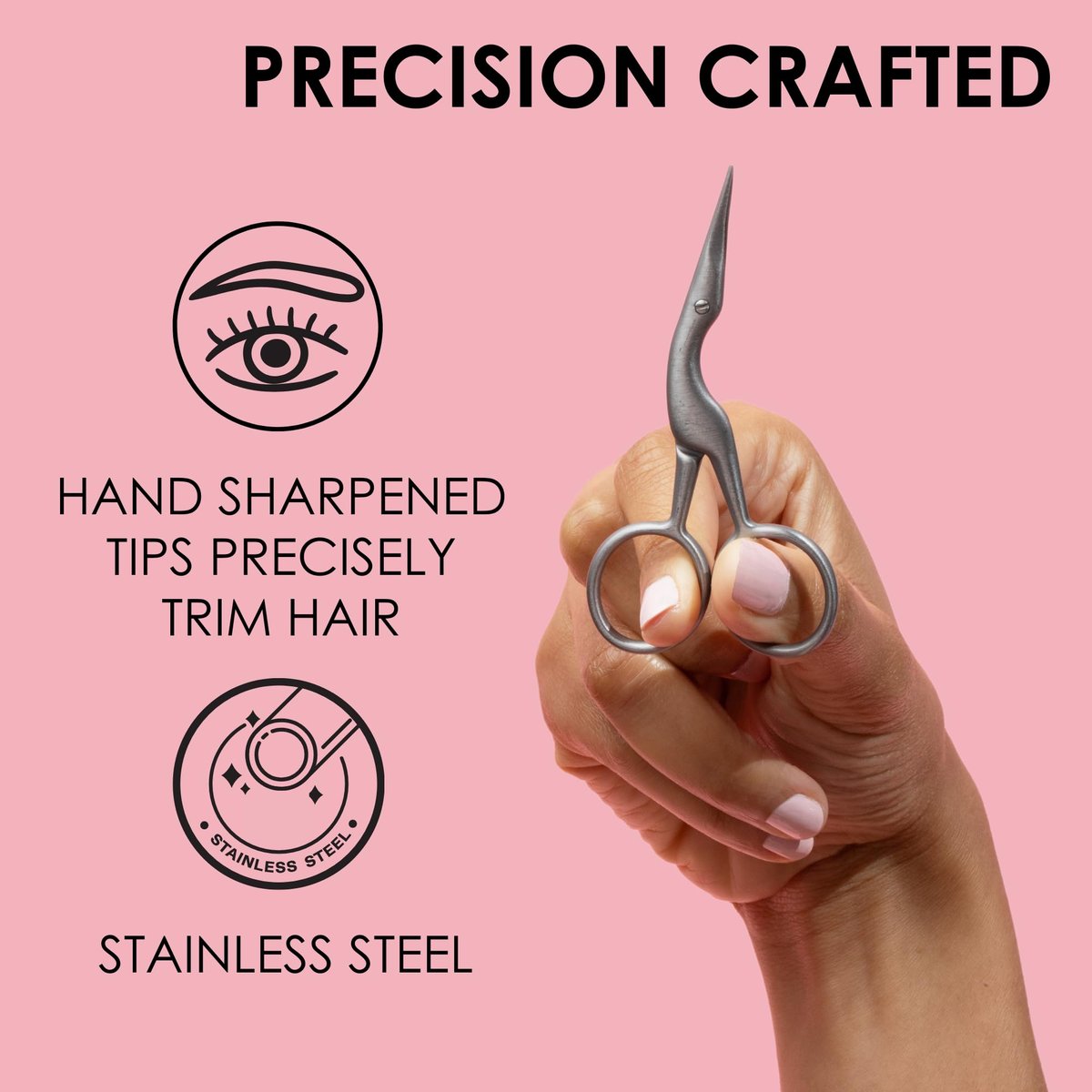 JAPONESQUE Brow Scissors and Spoolie - Stainless Steel Precision Grooming Scissors for Eyebrow Trimming and Shaping Avelisse