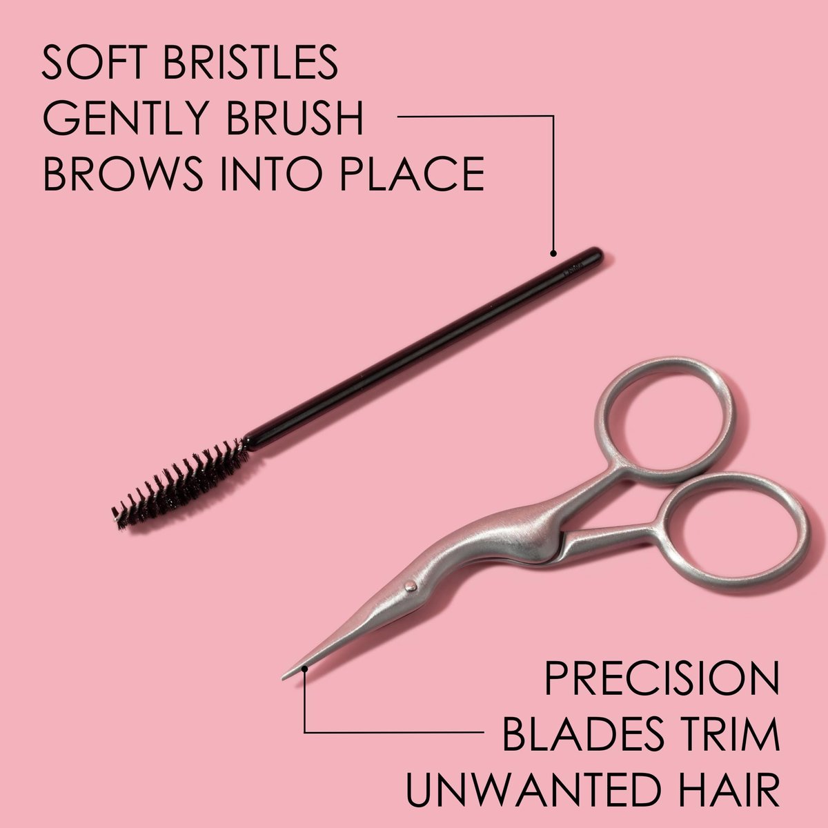 JAPONESQUE Brow Scissors and Spoolie - Stainless Steel Precision Grooming Scissors for Eyebrow Trimming and Shaping Avelisse