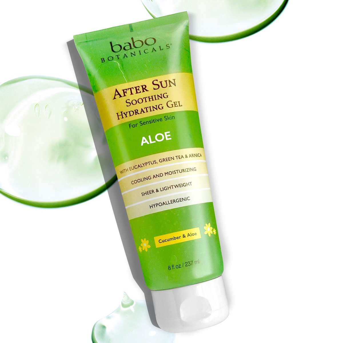 Babo Botanicals After Sun Soothing Hydrating Aloe Vera Gel with Witch Hazel and Cucumber – 8 oz, Vegan, for Babies, Kids & Sensitive Skin - görsel 10