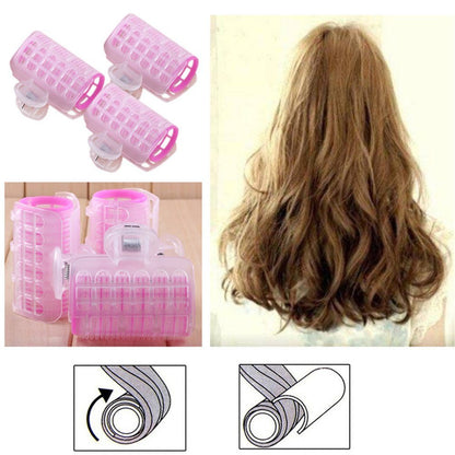 3-Piece Set of Magic Bendy Hair Rollers for Spiral Curls – DIY Air Bang Curlers, Big Size, Plastic, Multi-Color