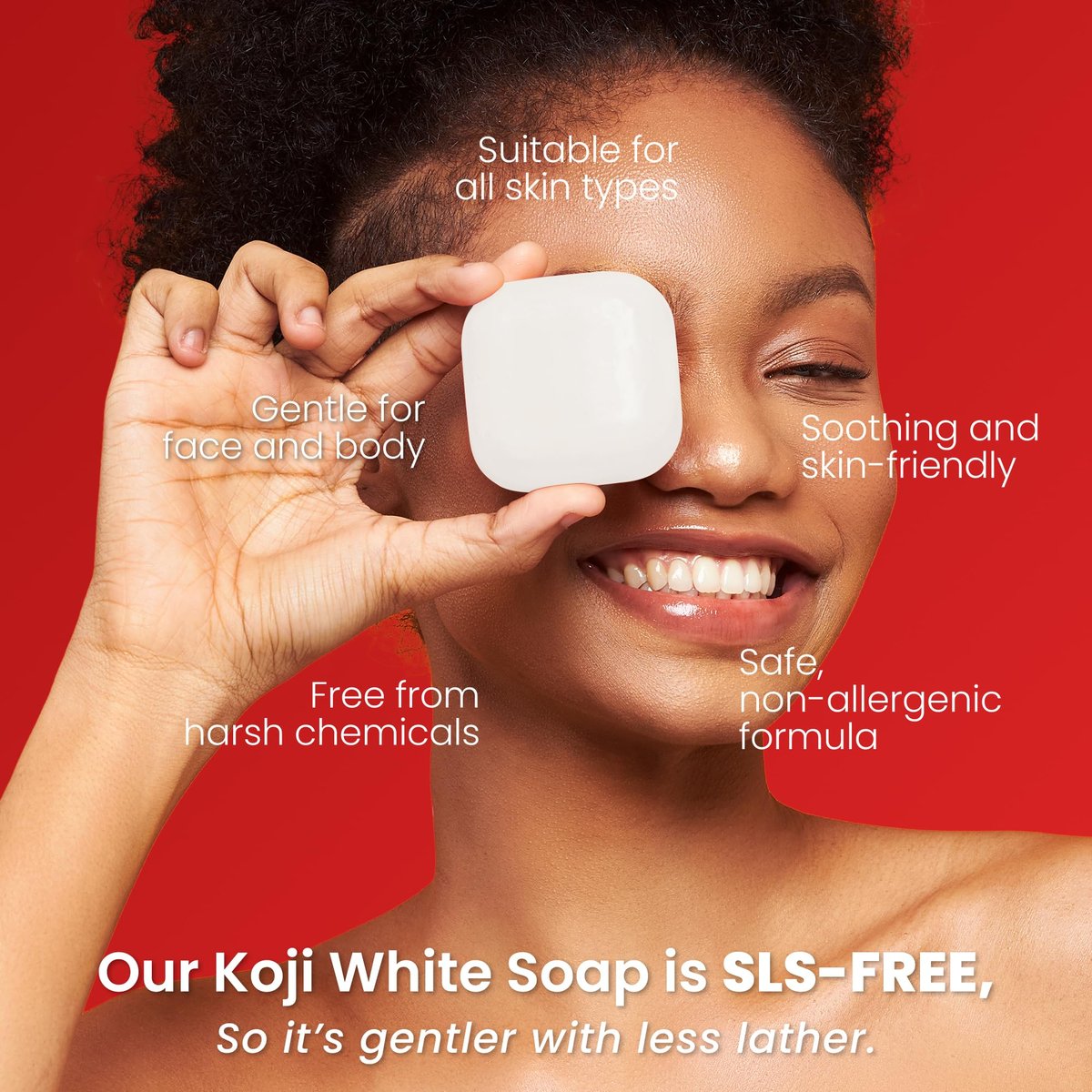 Koji White Kojic Acid & Glutathione Skin Brightening Soap for Face & Body - Exfoliating, Hydrating, Cleansing Bar - Reduces Fine Lines & Wrinkles - Vegan, 2.82 oz (2 Bars) Avelisse