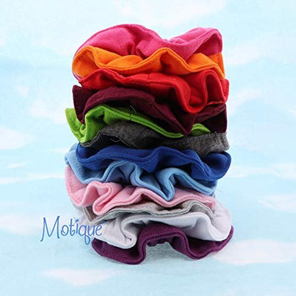 Set of 2 Large Solid Scrunchies - Hot Pink Cotton Ponytail Holders