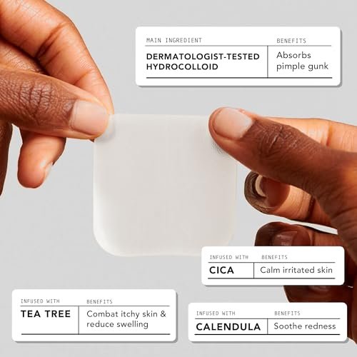AVARELLE Acne Patches XL - Large Hydrocolloid Pimple Patches with Tea Tree, Calendula & Cica for Face, Cheek & Nose - 8 Count - görsel 6