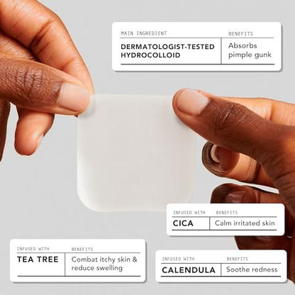 AVARELLE Acne Patches XL - Large Hydrocolloid Pimple Patches with Tea Tree, Calendula & Cica for Face, Cheek & Nose - 8 Count